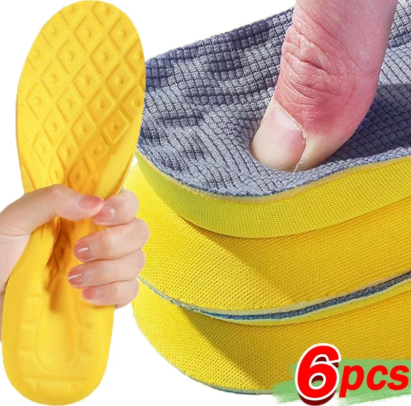 Top Trends: 6pcs=3pairs Soft Memory Foam Insoles Women Men Sport Running Foot Care Insert Cushion Breathable Feet Care Shoe Paddings Shoppable Styles