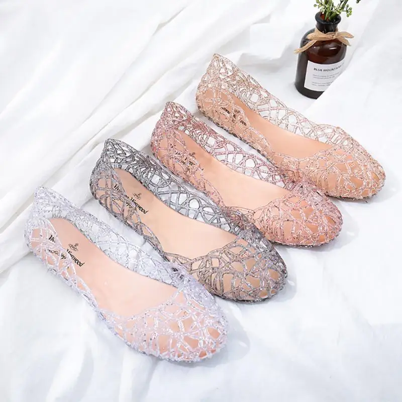 Top Trends: New Women Sandals Jelly Shoes Breathable Flats Shoes Hollow Out Slip Fashion Ladies Footwear Sandals Summer Sandalias Mujer Shoppable Styles