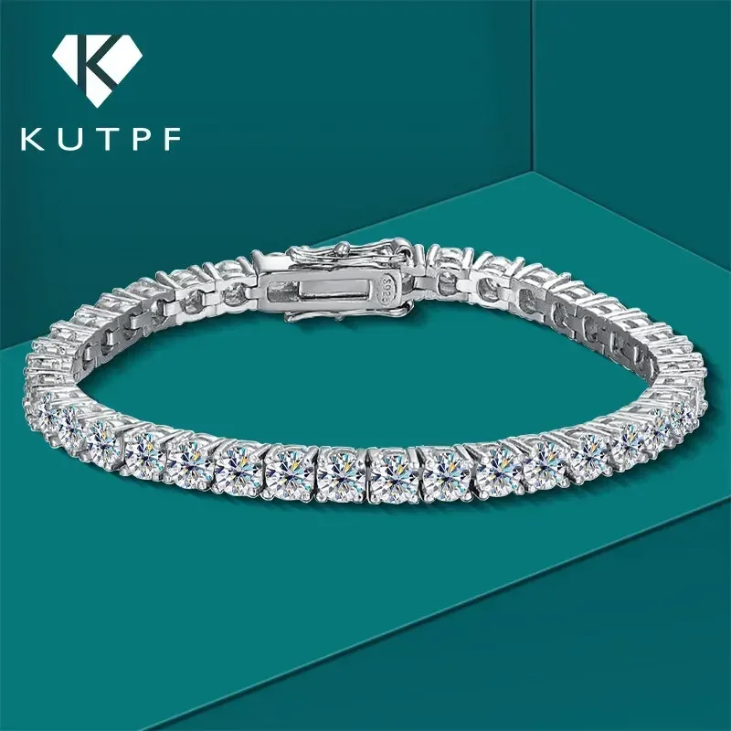 Top Trends: Moissanite Tennis Bracelet With Gra Certificate 3 / 4 / 5 / 6.5mm D Color VVS1 Diamond Bracelets 925 Silver Jewelry For Women Men Shoppable Styles