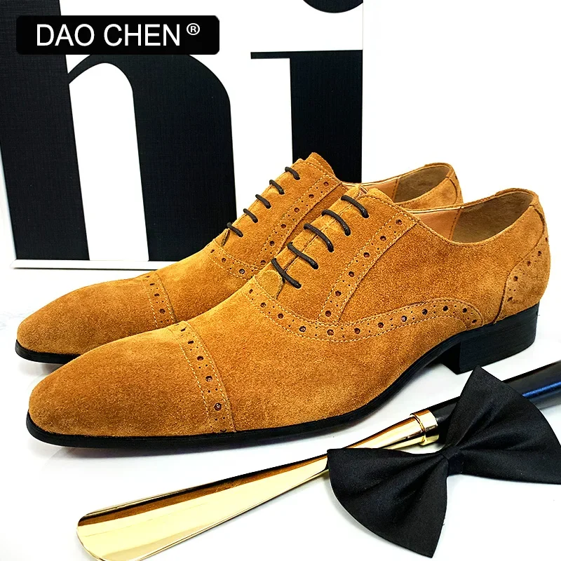 Top Trends: Elegant Men Oxford Shoes Lace Up Mens Dress Sued Shoes Black Brown Pointed Men Casual Shoes Office Wedding Shoes For Men Shoppable Styles