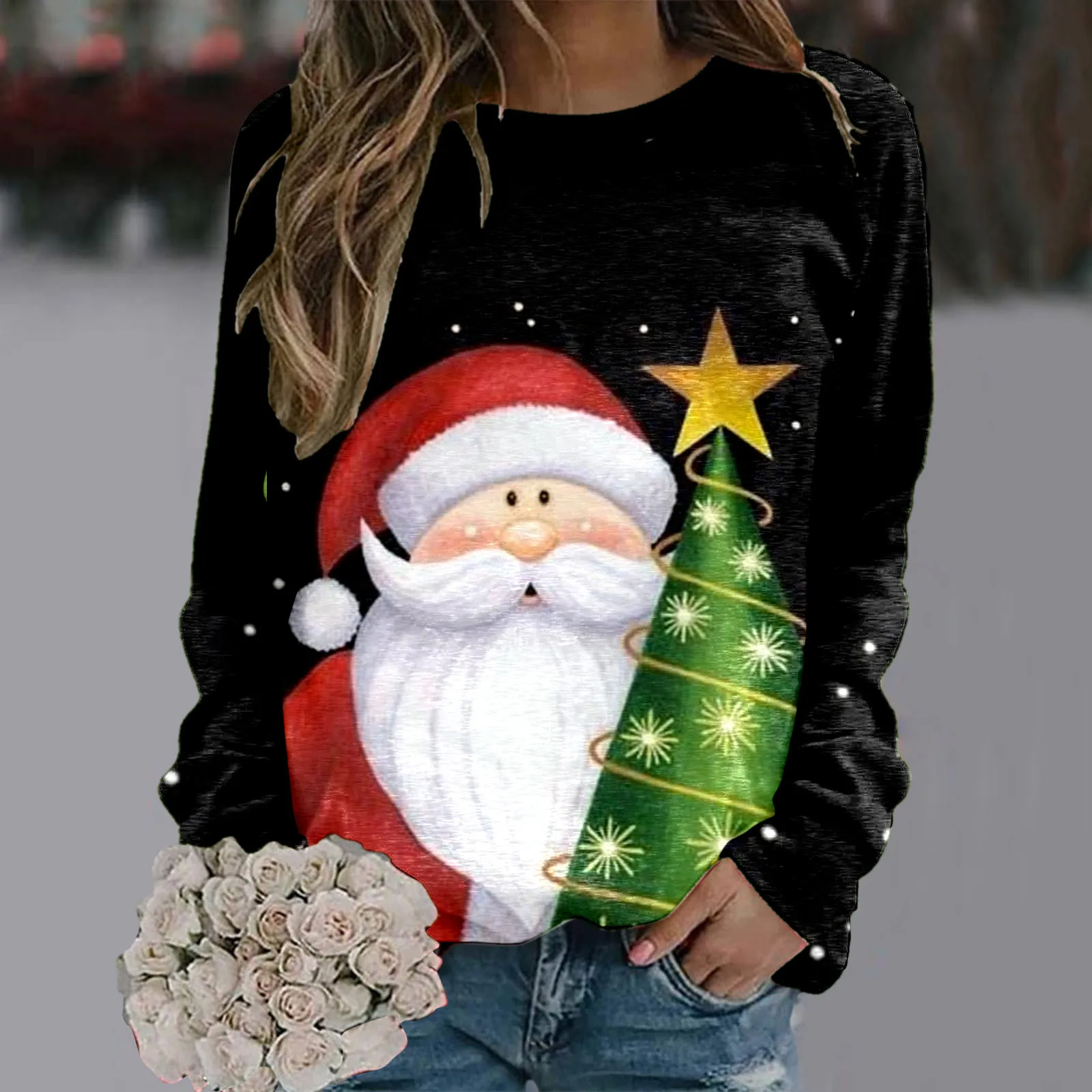 Top Trends: Christmas Snowman Long Sleeves Tees Traf Crew Neck Pullover Autumn Winter Loose Fit For Women Ladies Sweatshirt Hoodies Gifts Shoppable Styles