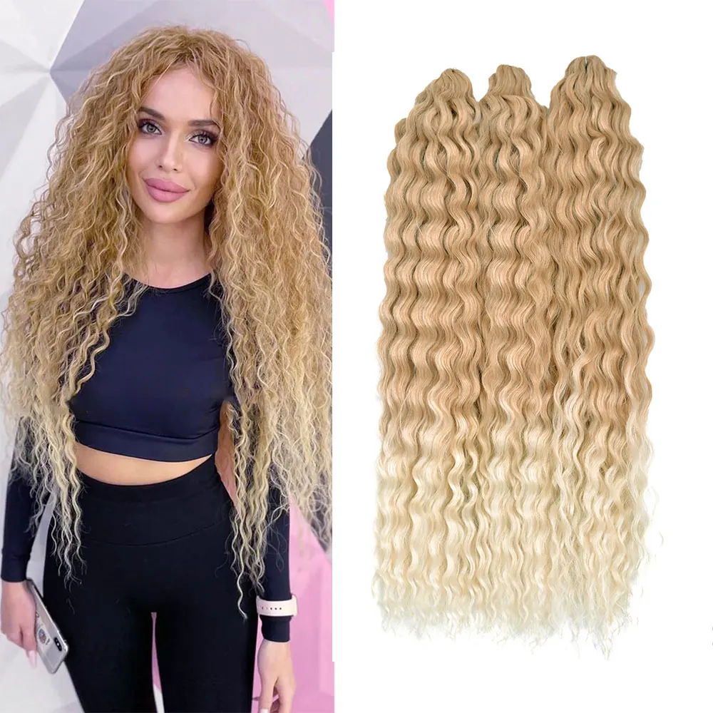 Top Trends: Ariel Curl Hair Water Wave Twist Crochet Hair Synthetic Afro Curls Crochet Braids Ombre Pink Braiding Hair Extension For Women Shoppable Styles