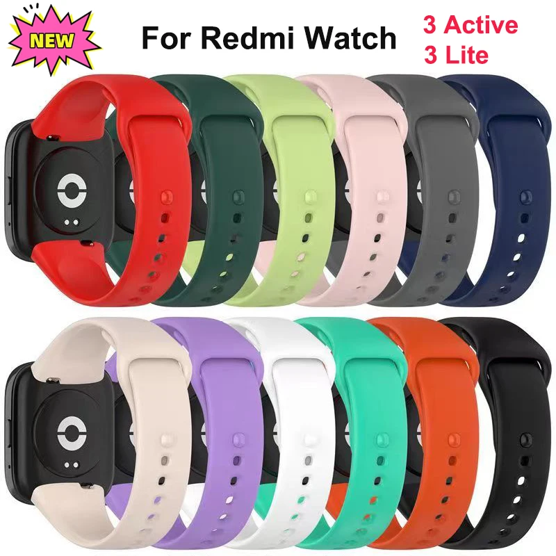 Top Trends: Strap For Xiaomi Redmi Watch 3 Active Soft Silicone Replacement Watchband For Redmi Watch 3 Lite Wristband With Protector Film Shoppable Styles