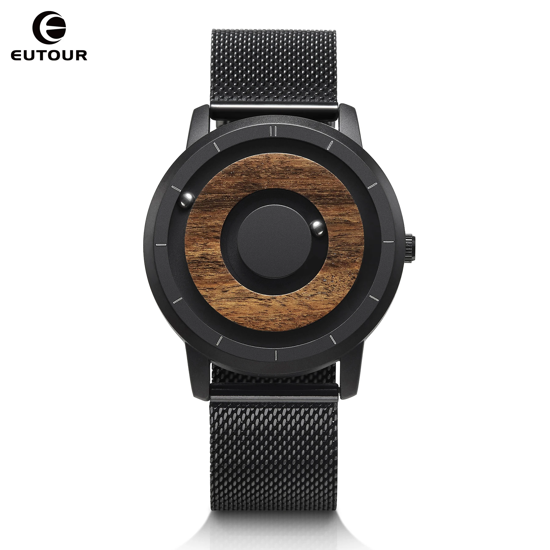 Top Trends: EUTOUR Original Magnetic Wooden Dial Fashion Casual Quartz Watch Simple Men&#039;s Watch Stainless Steel Leather Strap Shoppable Styles