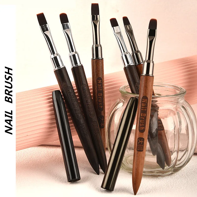 Top Trends: 1PC Acrylic Nail Brush Pen For Powder Manicure Round Wood Handle Gel Builder Brushes Shoppable Styles - Image 4