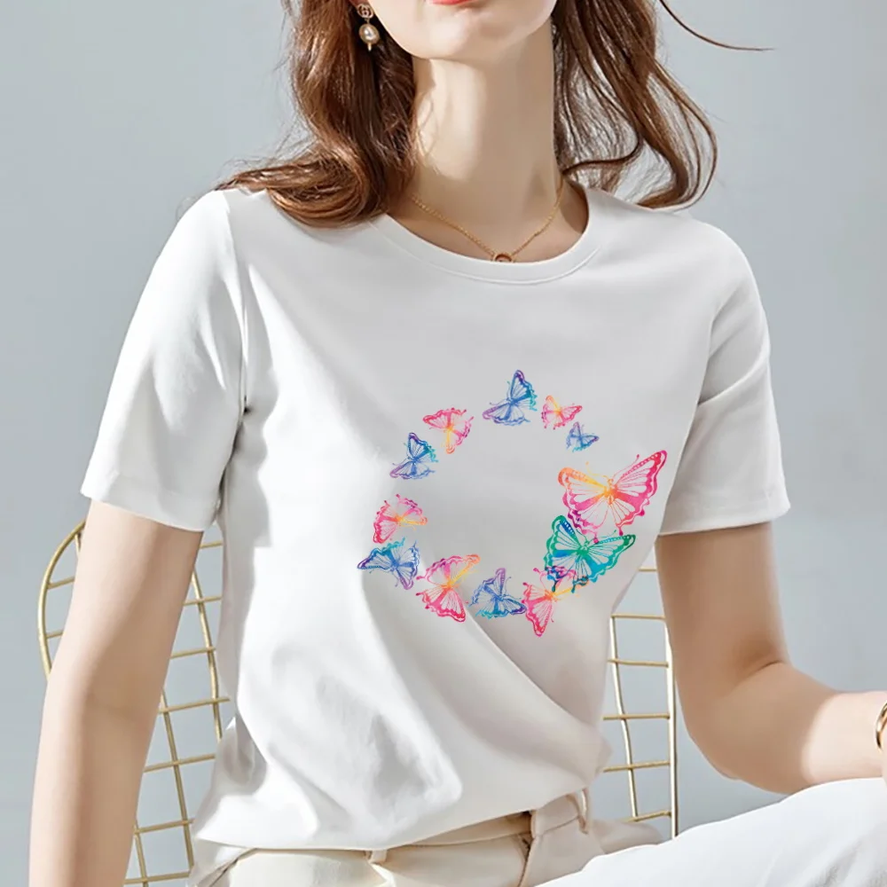 Top Trends: T Shirt Women Summer New Short Sleeve Butterfly Print Clothing Women's T-Shirt Harajuku Graphic Clothing Women's Top Shoppable Styles - Image 4