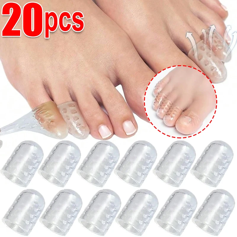 Top Trends: 1 / 20Pcs Silicone Toe Protective Cover Anti-Friction Breathable Protector Prevents Blisters Toe Caps Covers Protectors Foot Care Shoppable Styles