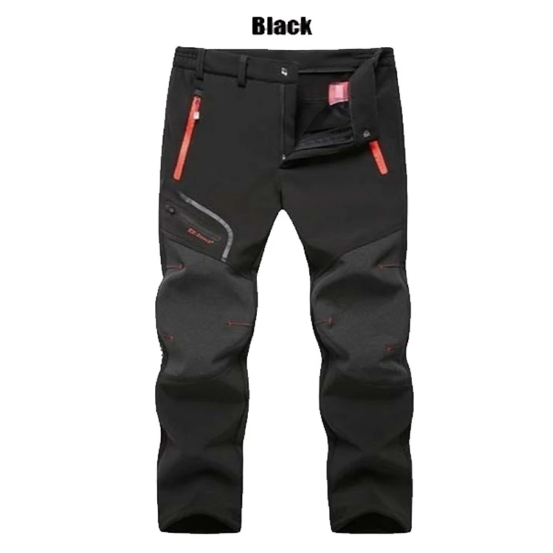 Top Trends: Men's Outdoor Waterproof Hiking Trousers Camping Climbing Fishing Skiing Trekking Softshell Fleece Warm Pants 3 Colors Shoppable Styles - Image 4