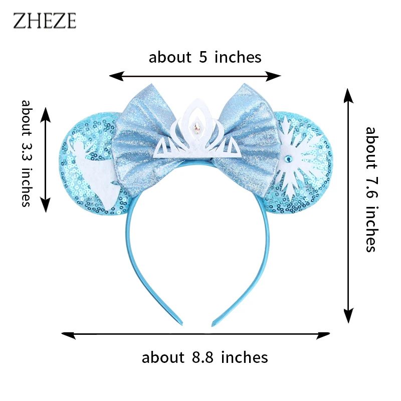 Top Trends: 2023 Chic Frozen Mouse Ears Headband For Girls Sequins 5"Bow Crown Hairband Kids / Adult Festival Party DIY Hair Accessories Shoppable Styles - Image 6