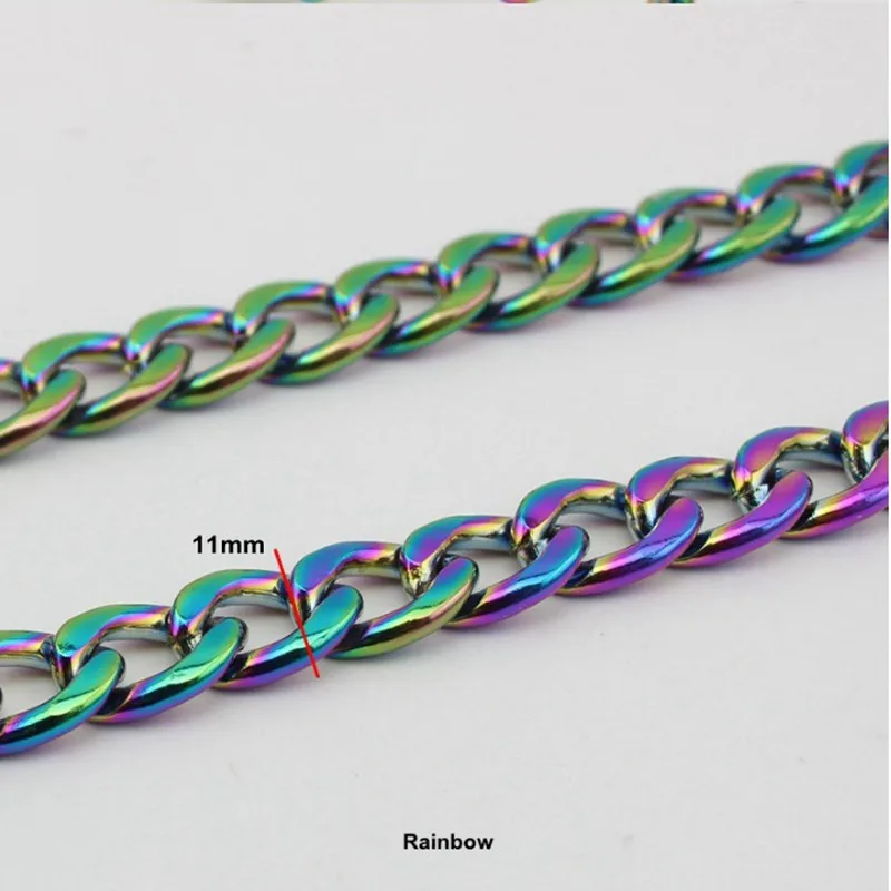 Top Trends: 60cm-130cm High Quality Width 11mm Rainbow Chains Shoulder Straps For Handbags Purses Bags Strap Replacement Handle Accessories Shoppable Styles - Image 3