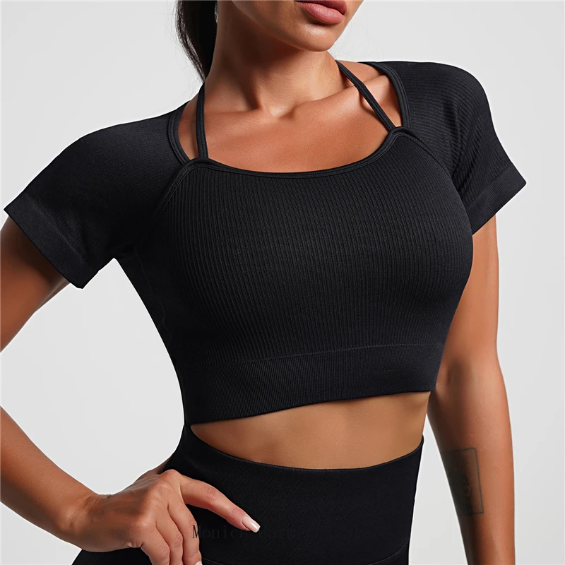 Top Trends: Monica Sports Women's Yoga Fitness Bra Long Sleeve Shirt Shorts Leggings High Waist Gym Wear Sportswear Women Shoppable Styles - Image 2