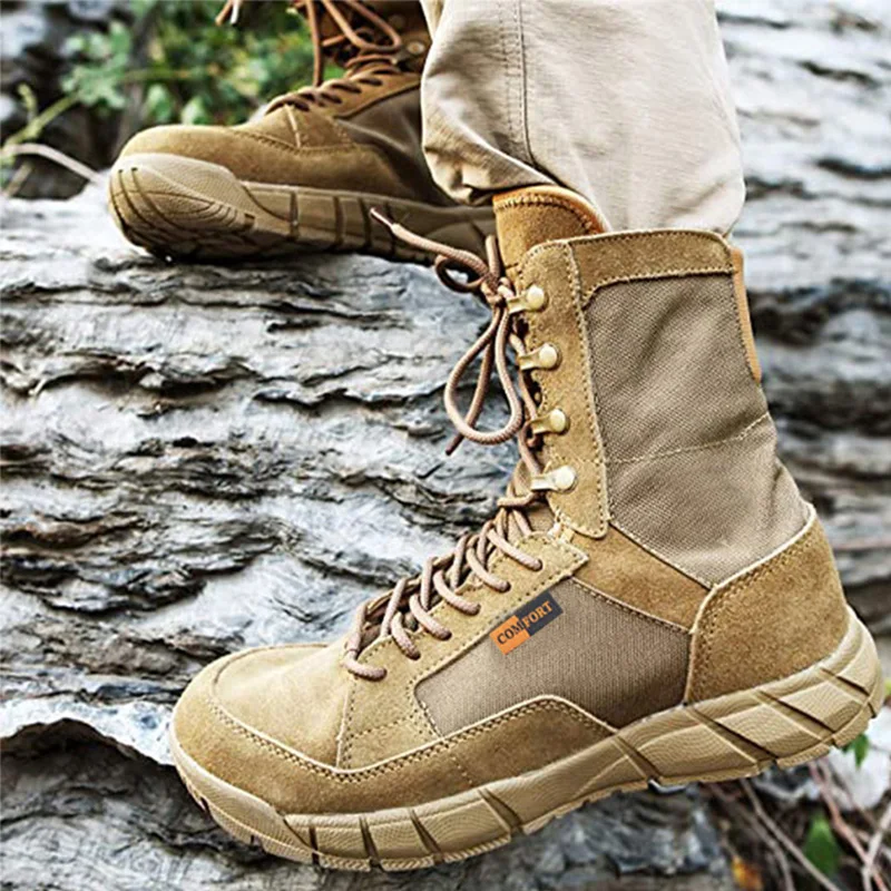 Top Trends: Military Tactical Combat Boots Men Outdoor Hiking Desert Army Boots Lightweight Breathable Male Ankle Boots Jungle Shoes Shoppable Styles - Image 3