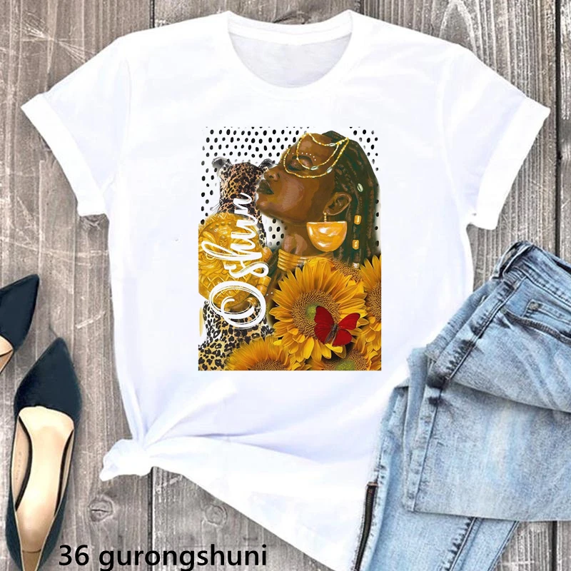 Top Trends: Yemaya Goddess Of The Sea Print Tshirt Women Oshun With Sunflowers Classic T Shirt Femme Aesthetic Clothes Summer T-Shirt Female Shoppable Styles