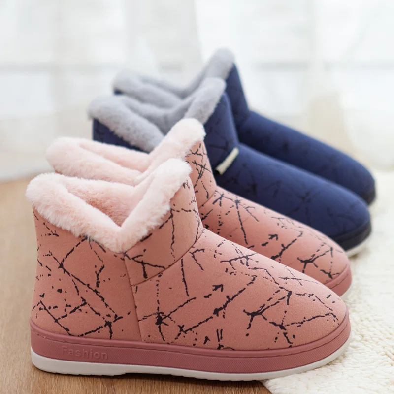 Top Trends: Female Winter Unisex Plus Size 36-47 Casual Plush Shoes Warm Velvet Sneakers Men Women Snow Boots 2023 Household Cotton Slippers Shoppable Styles