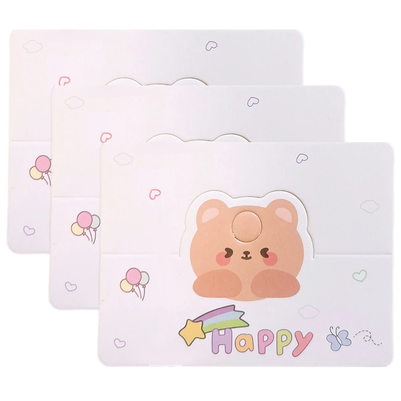 Top Trends: 50pcs Cute Jewelry Hanging Cards Happy Bear Face Cards Hairpin Bracelet Hair Rope Packing Display Cards 8x6cm&6.4x5cm Shoppable Styles