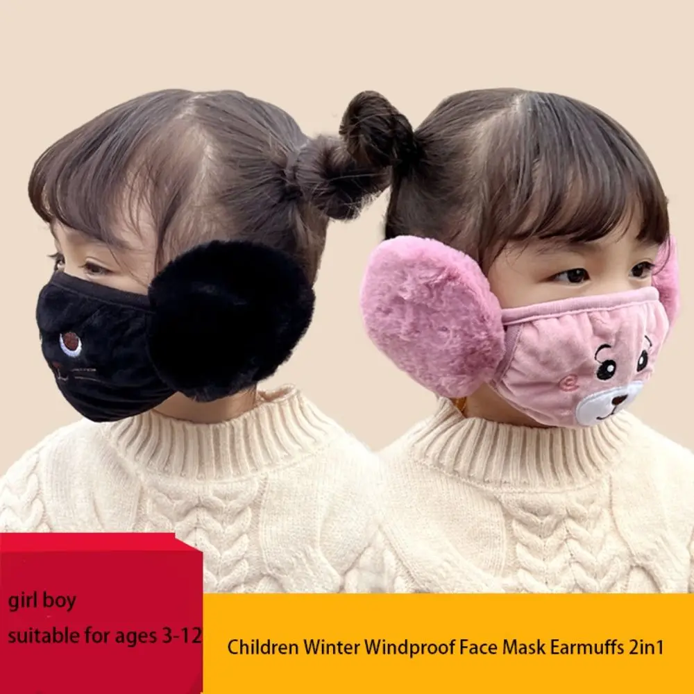 Top Trends: Children Winter Windproof Face Mask Earmuffs 2in1 Ear Warmer Earflap Breathable Dustproof Warm Outdoor Mask Shoppable Styles