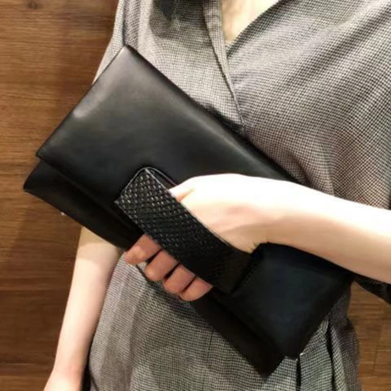 Top Trends: Popular Genuine Leather Clutch Bag 2023 New Handheld Bag Feminine Style Fashion Small Envelope Purse Shoulder Bag Soft Leather Shoppable Styles