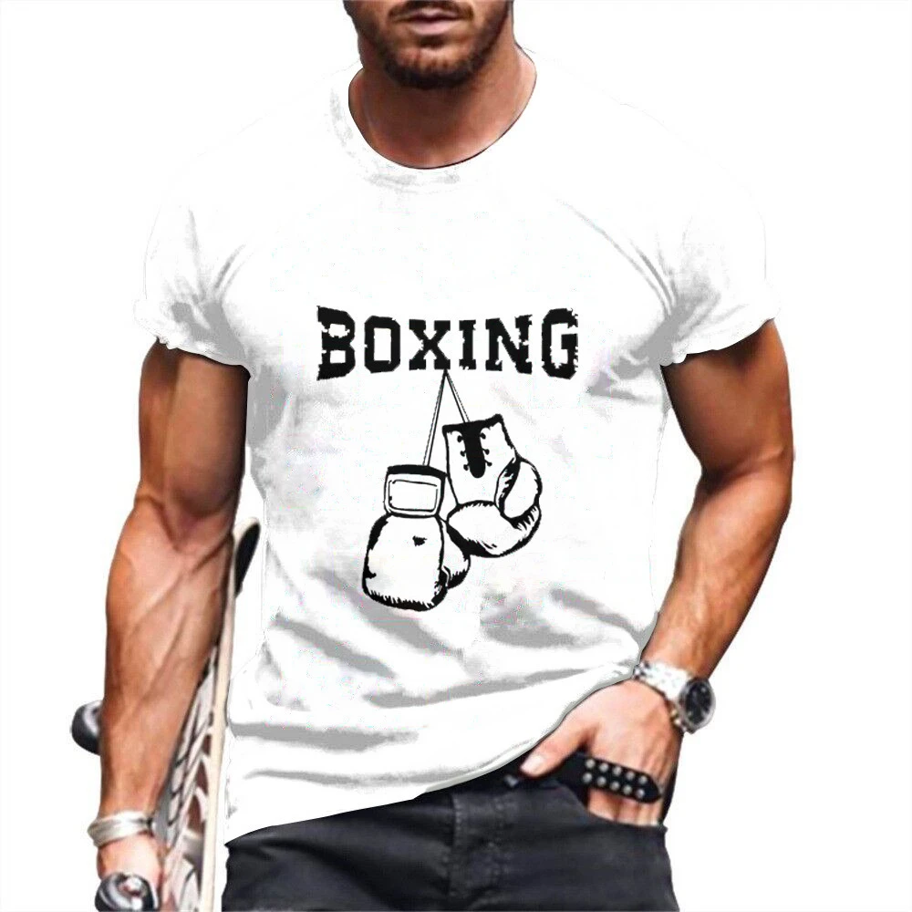 Top Trends: Boxer Shirt Men's T-shirt Boxing Print Tees Casual Short Sleeve Sweatshirt Summer Oversized Clothes 2023 Neck Loose Streetwear Shoppable Styles