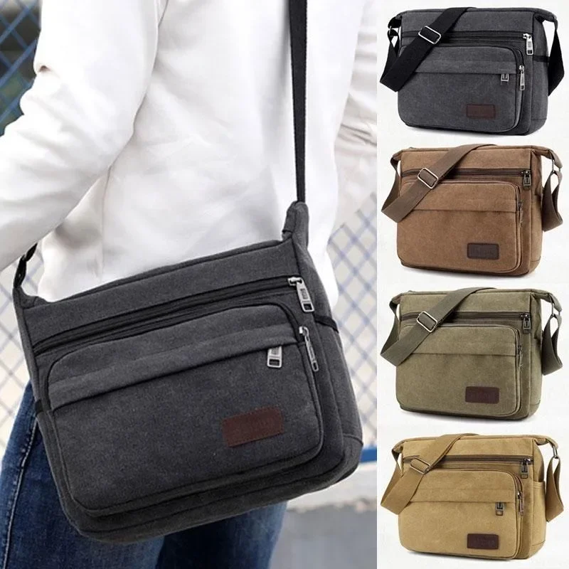 Top Trends: Fashion Canvas Single Shoulder Bag Men Women Unisex Travel Crossbody Bag Outdoor Casual Satchel Vintage Messenger Bags Shoppable Styles