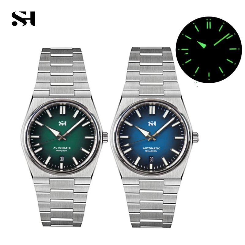 Top Trends: SH Stainless Steel Automatic Diver Men Watch PT5000 SW200 Full Brushed Bracelet See-Through Back 10ATM Waterproof Shoppable Styles