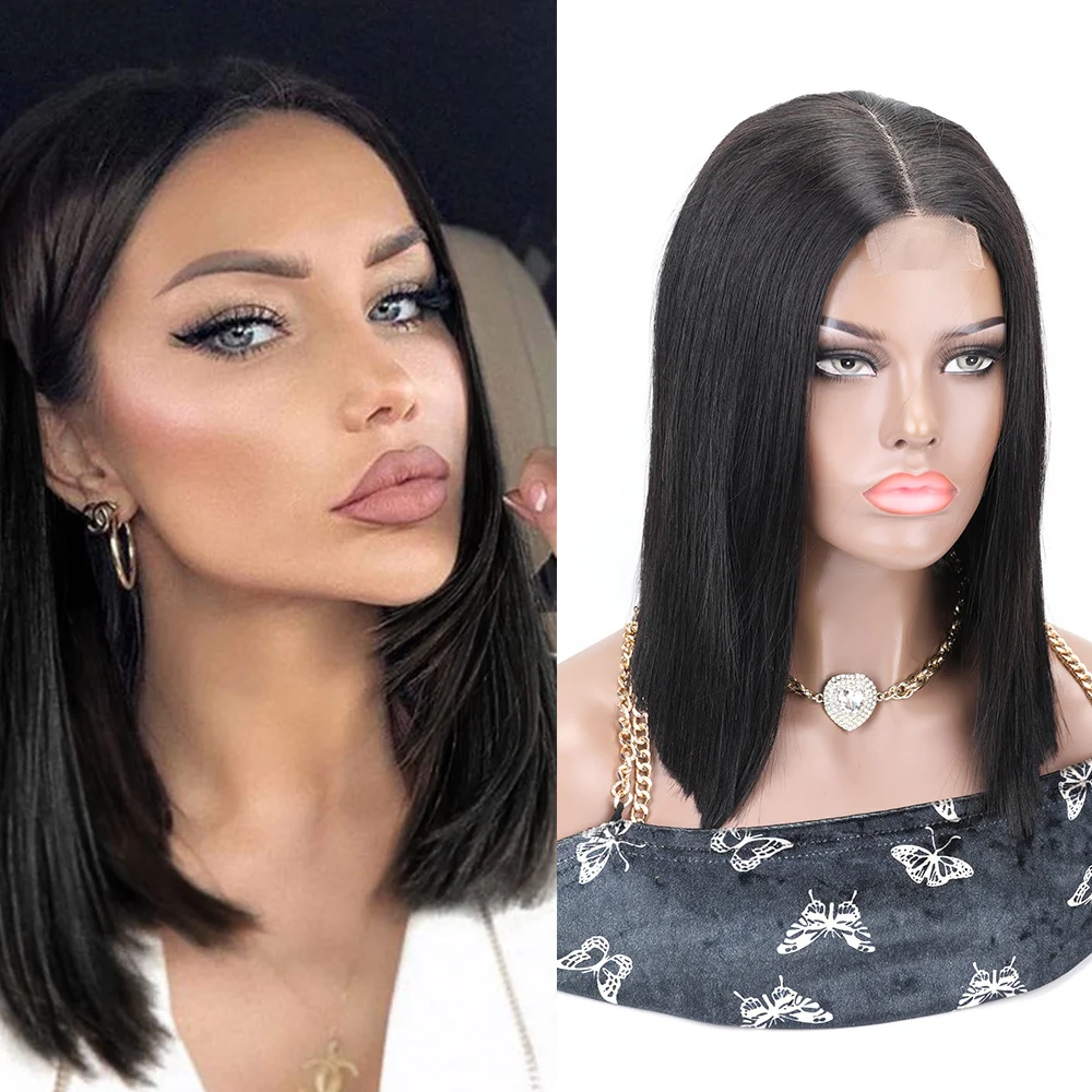 Top Trends: Vietnam Raw Hair Bone Straight BOB Wigs For Women Lace Front Human Hair Wig Perruque Cheveux Humains Bone Straight Bob Hair Wig Shoppable Styles