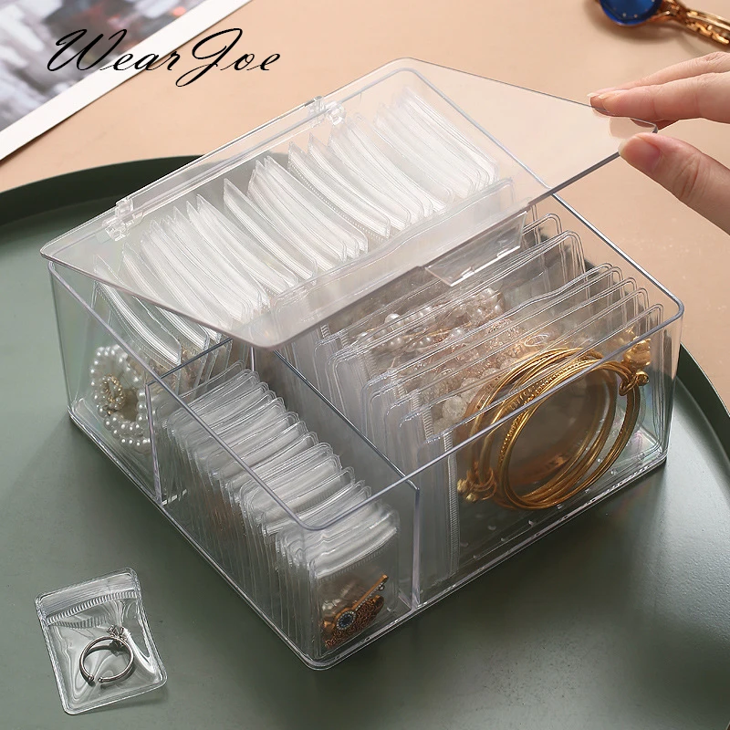 Top Trends: Anti-oxidation Jewelry Storage Bag Desktop Drawer Organizer Transparent Necklace Bracelet Ring Holder Pouch Earring Display Case Shoppable Styles