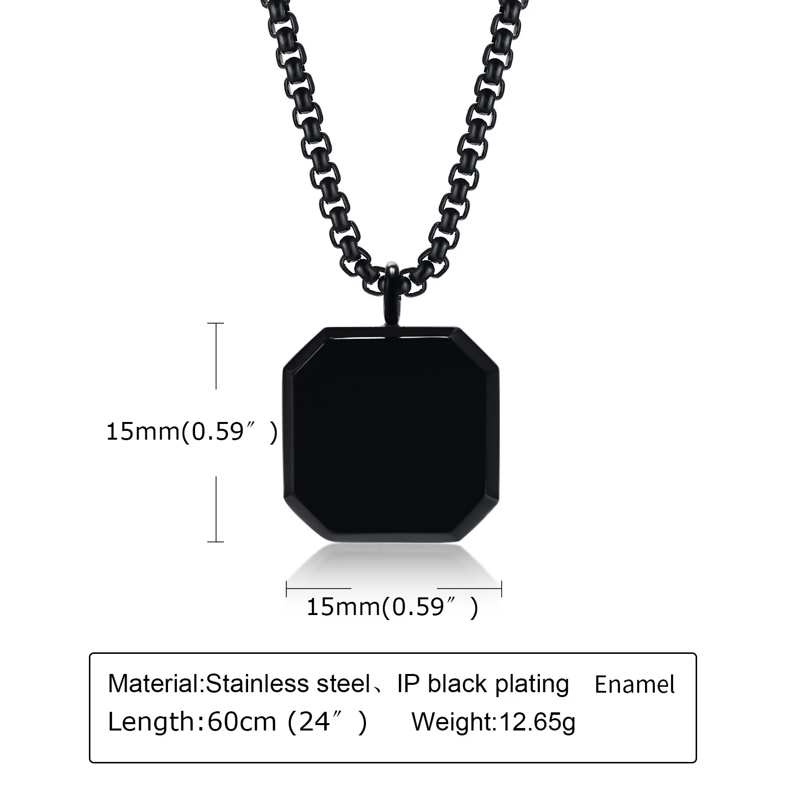 Top Trends: Vnox Stylish Men Square Natural Stone Necklace, Solid Stainless Steel Geometric Polygon Pendant, Casual Punk Boy Gift Jewelry Shoppable Styles - Image 6