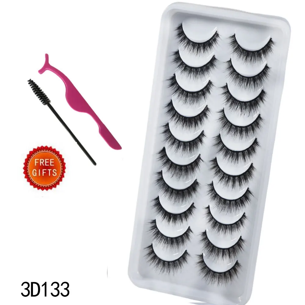 Top Trends: 10Pairs Thick Faux 3D Mink Lashes Natural Long False Eyelashes Dramatic Fake Lashes Makeup Handmade Eyelash Extension Maquiagem Shoppable Styles