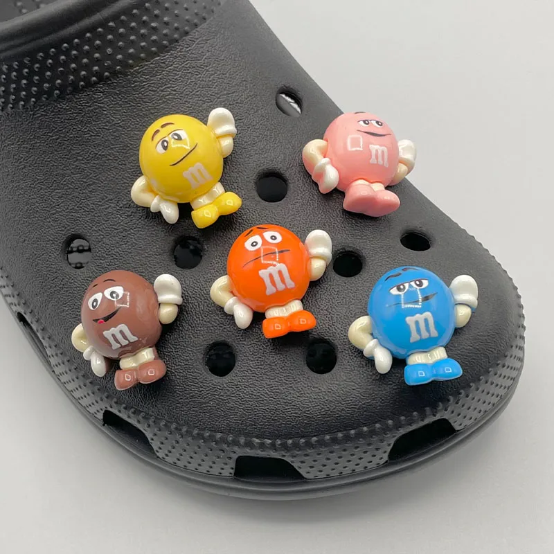 Top Trends: Cute Cartoon Character Charm Pins For Crocs Child's Clogs Funny Letter M Bean Candy Croc Jeans DIY Shoe Decoration Accessories Shoppable Styles