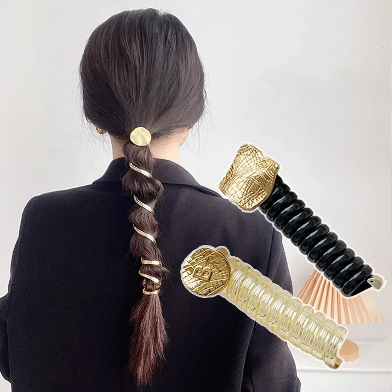 Top Trends: Creative Magic Hair Weaving Artifact Telephone Line Hair Band For Women Girls Elastic Rubber Band Tied Fashion Hair Accessories Shoppable Styles - Image 6