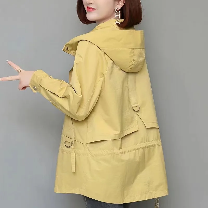 Top Trends: 2023 New Spring Autumn Jacket Women's Long Sleeve Trench Coat Female Windbreaker Casual Loose Zipper Outerwear Overcoat Shoppable Styles