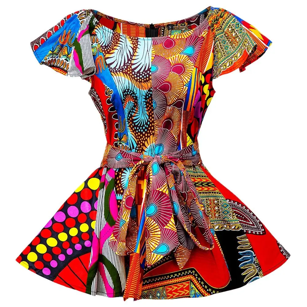 Top Trends: Summer African Clothes Ruffle Sleeveless Sexy Short Women's Tops Dashiki Print Bazin Africaine Ladies Clothing Shoppable Styles