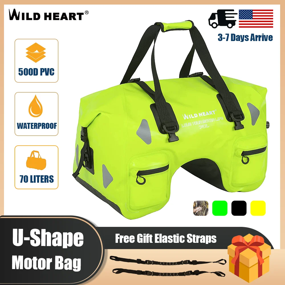 Top Trends: WILD HEART Waterproof Bag For Motorbike U-shaped Motorcycle Luggage Bag Waterproof PVC Material 70L Large Capacity Moto Bags Shoppable Styles