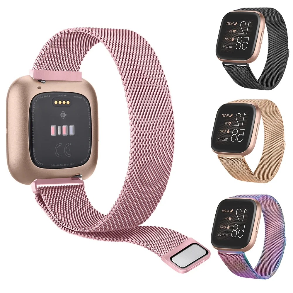 Top Trends: Metal Strap For Fitbit Versa 2 Lite Sense Band Wristbands For Fitbit Versa 3 Wrist Milanese Replacement Bracelet Watchband Strap Shoppable Styles