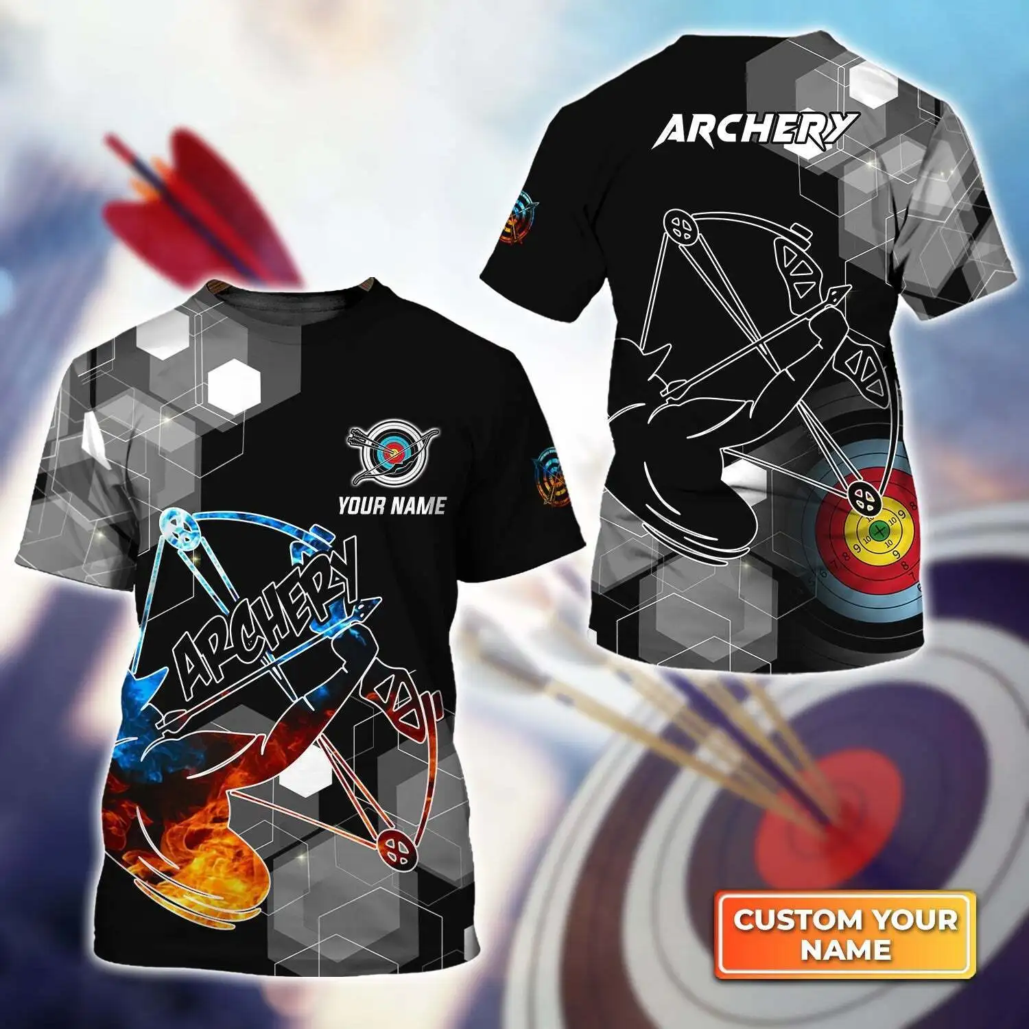 Top Trends: Hot Sales Fashion Archery T-shirt Summer 3D Printed Archery Team Player Personalized Name Men's Tee Unisex Casual Oversized Tops Shoppable Styles