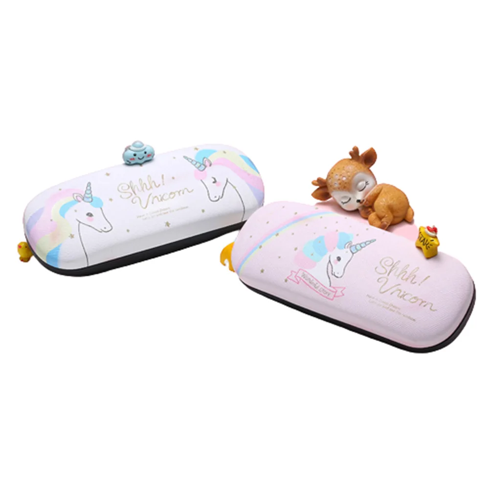 Top Trends: Protable Kawaii Glasses Box Cute Unicorn Cartoon Glasses Case With Bags Glasses Cloth Eyeglasses Case For Girls Children Gifts Shoppable Styles - Image 3