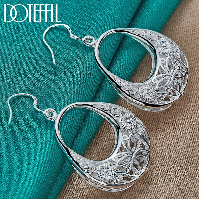 Top Trends: DOTEFFIL 925 Sterling Silver Charm Butterfly Hollow Drop Earrings For Women Lady Wedding Engagement Party Fashion Jewelry Shoppable Styles