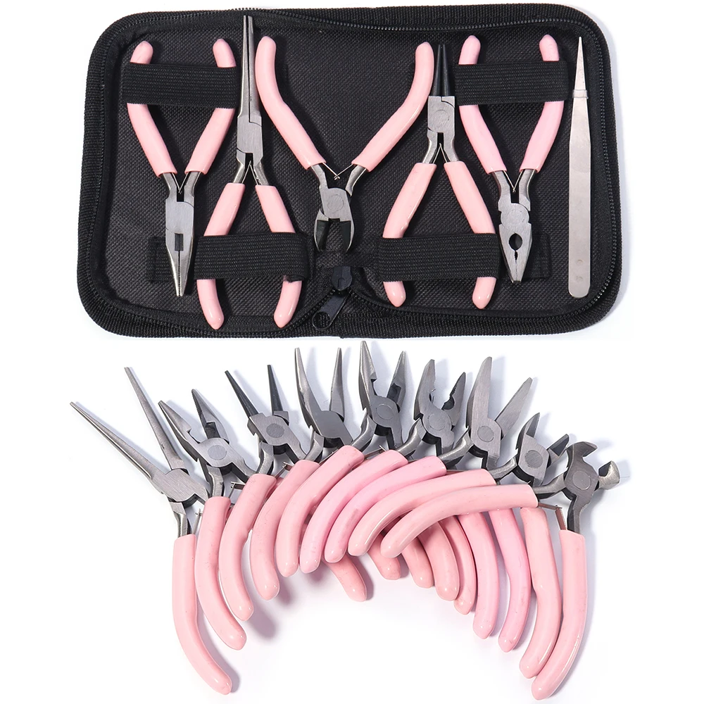 Top Trends: Pink Stainless Steel Pliers Jewelry Pliers Tools Equipment Kit Long Needle Round Nose Cutting Wire Pliers For Jewelry Making Shoppable Styles