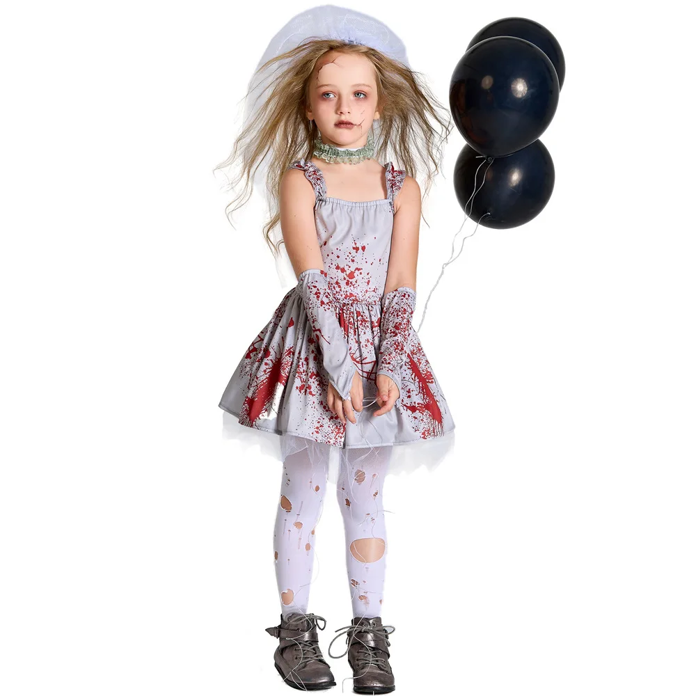 Top Trends: Umorden Horror Scary Bloody Zombie Bride Costume For Girls Child Kids Tween Teens Halloween Fancy Dress Shoppable Styles