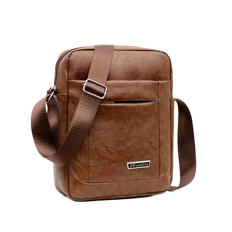 Top Trends: Vintage PU Leather Men&#039;s Shoulder Bag Large Capacity Messenger Bag Casual Male Crossbody Bag Fashion Sling Bag Shoppable Styles