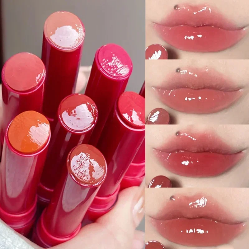 Top Trends: New Jelly Mirror Solid Lip Gloss Water Light Moisturizing Lipstick Glass Tea Red Brown Lip Glaze Tint Makeup Cosmetics 8 Colors Shoppable Styles