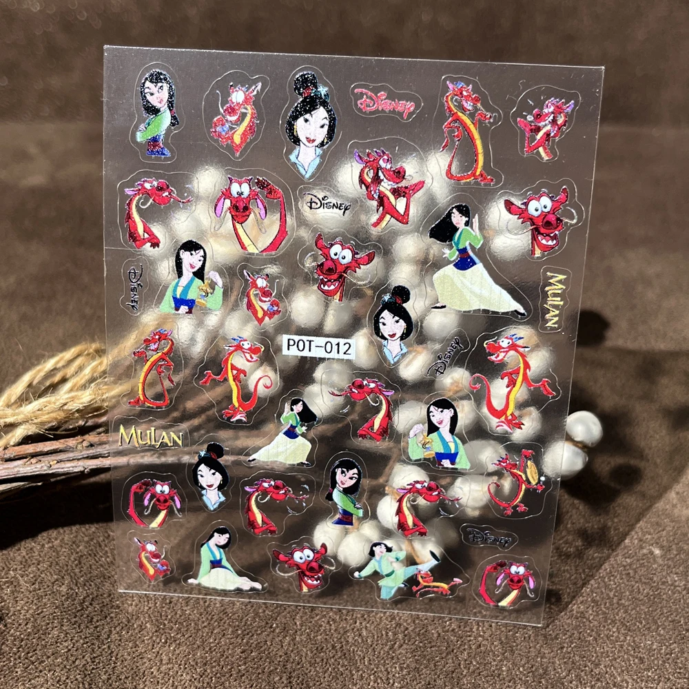 Top Trends: 1PCS Dragon Cartoon Nail Sticker Disney Mickey Mulan Nail Decoration Decal Stitch 3D Self Adhesive Nail Polish Slider POT Shoppable Styles