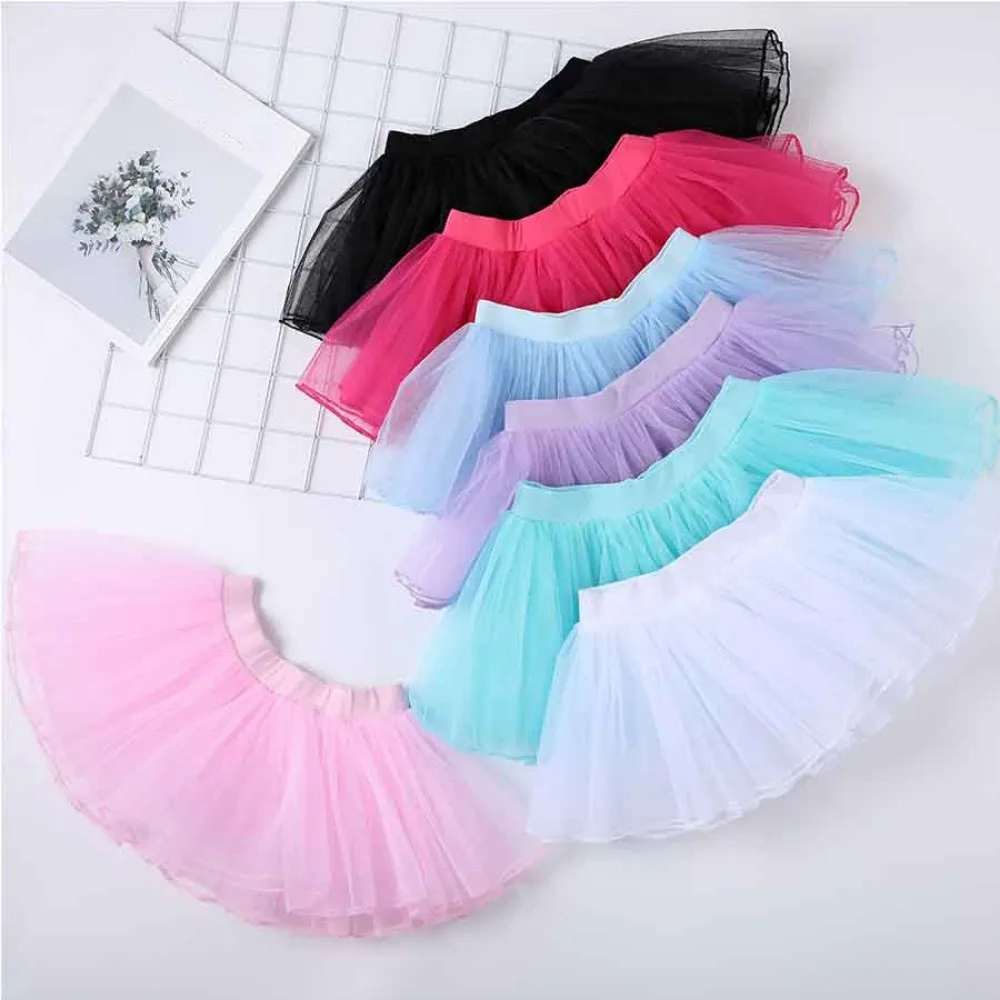 Top Trends: Baby Girls Mini Tutu Skirts Party Fluffy Tulle Dress Stage Pettiskirt Ballet Dancewear Clothing Accessories For Children 2-8Y Shoppable Styles