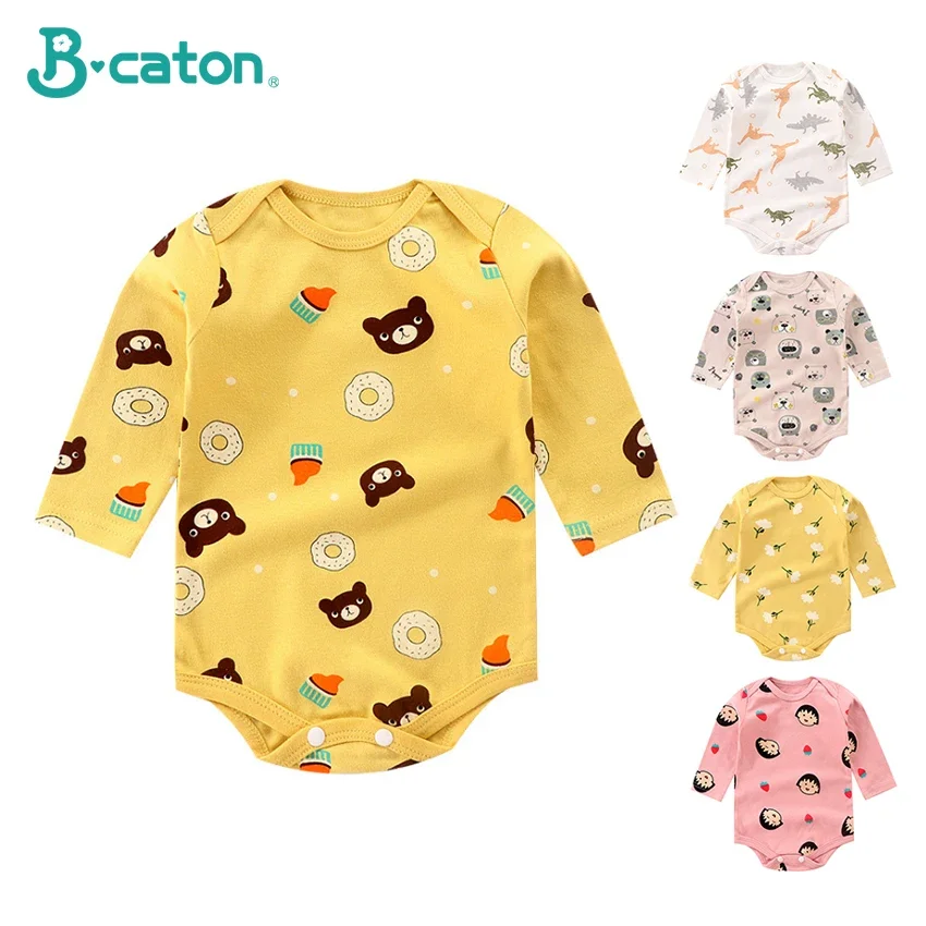 Top Trends: Cotton Newborn Baby Romper Girls Boys Cute Cartoon Animal Stripe Cloth For Kids Long Sleeve Autumn Rompers Jumpsuit Outfits Shoppable Styles