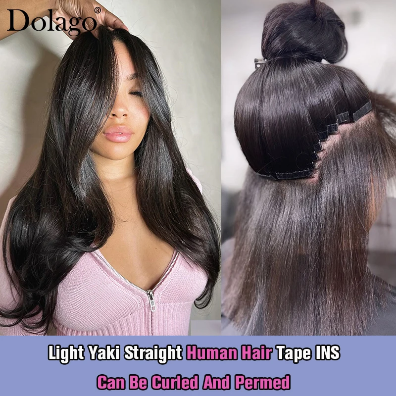 Top Trends: Tape In Hair Extensions Human Hair For Black Women Light Yaki Straight Bundles Tape Ins Raw Microlinks Human Hair Extensions Shoppable Styles