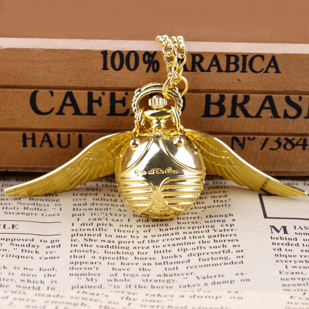 Top Trends: Classic Movie Theme Quartz Pocket Watch Necklace Ball Pocket Watch With Wings Pendant Student Children Gift Reloj Shoppable Styles