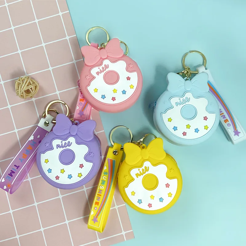 Top Trends: Children&#039;s Donut Coin Purse Wallet Cartoon Cute Storage Bag Keychain Pendant Silicone Mini Bag Key Ring Gifts Shoppable Styles