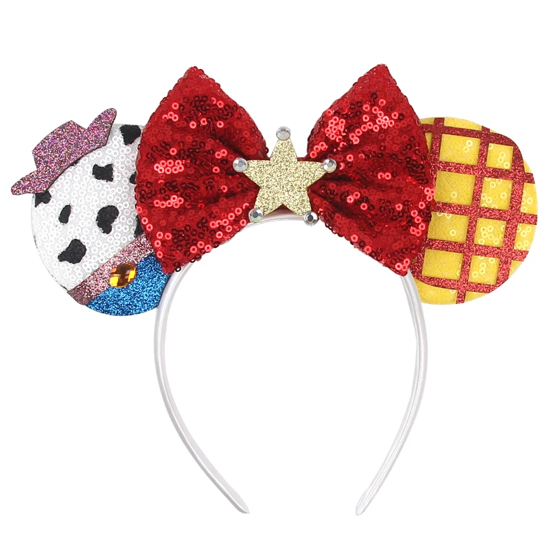 Top Trends: 2024 Cartoon Character Mouse Ears Headband Sequins Bow Hairband For Girls Women Festival Party DIY Hair Accessories Shoppable Styles