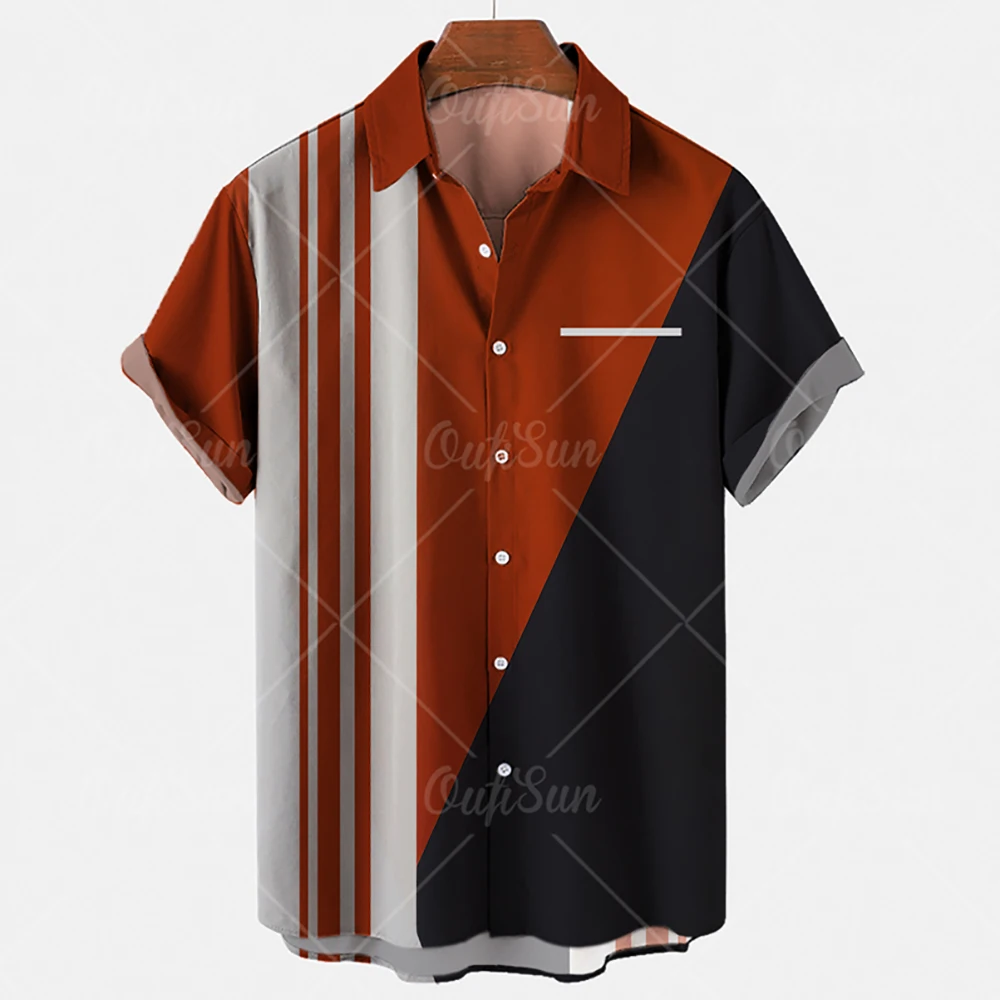 Top Trends: Men'S Casual Shirt Plaid Stripes Print Summer Short Sleeve Fashion Street Hawaiian Beach Party Top Dazn Oversized Shoppable Styles