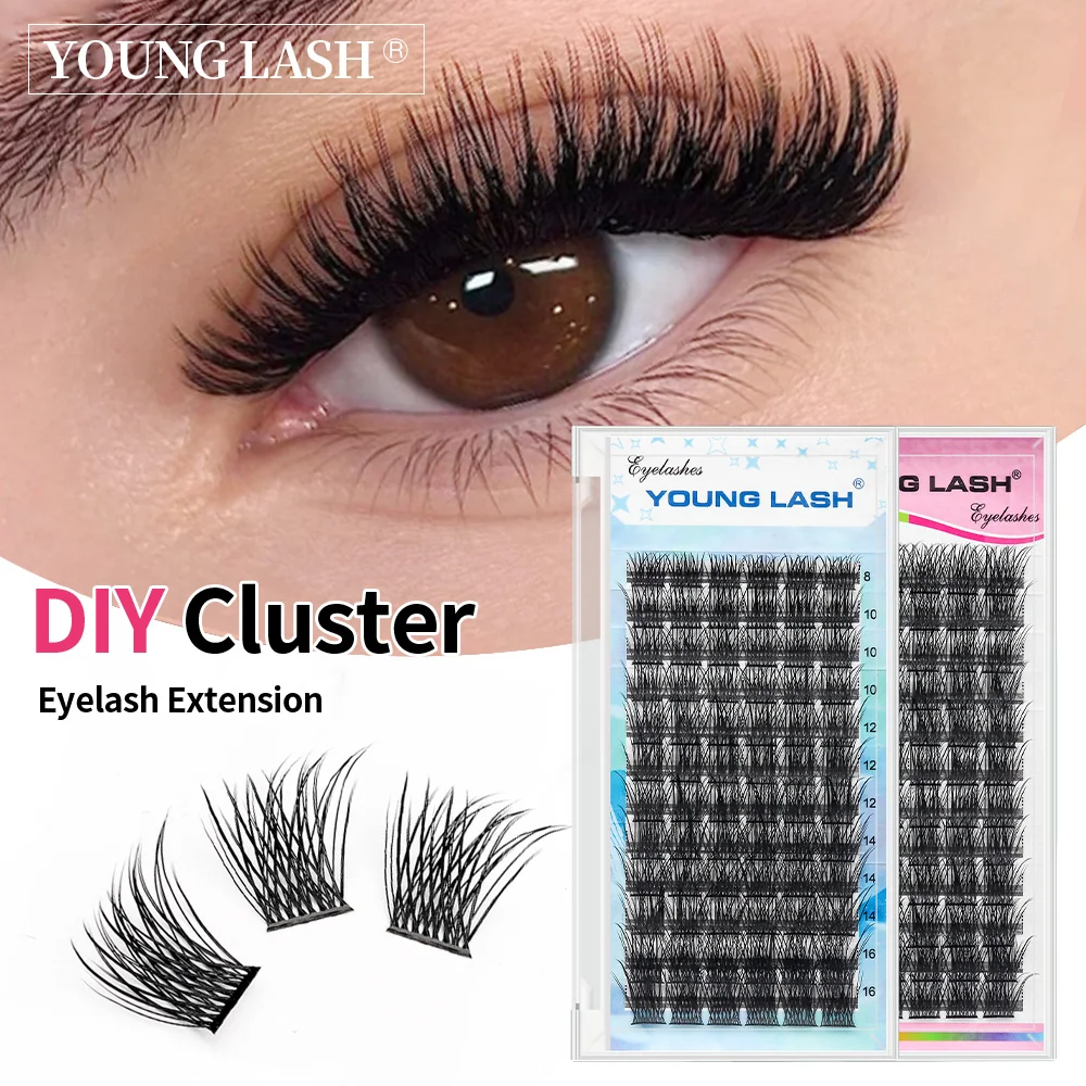 Top Trends: YOUNG LASH DIY Eyelash Extension Fluffy Volume Individual Clusters Lashes 72 Volume Natural Eyelash DIY At Home Shoppable Styles